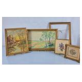 Collection of Vintage Framed Needlepoint,