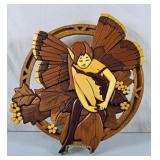 Handcrafted Wooden Intarsia Fairy Art