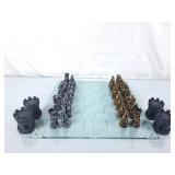 Fantasy Dragon Dungeon Kingdom Resin Chess Set