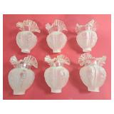 6, 7'h  vintage frosted and clear glass