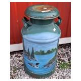 Lovely painted milk can