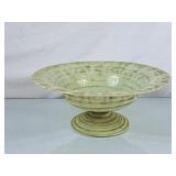 Large Painted Glass Pedestal Bowl