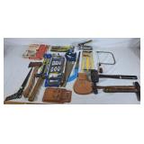 Assortment of Woodworking Tools. Saws, Hammers,