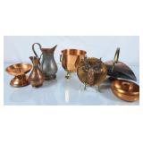 Copper Footed Pot, Pitchers, Candle Holders, Kudo