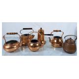Assortment of Copper Teapots