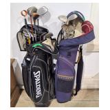 Pair of Golf Bags w/Various Clubs