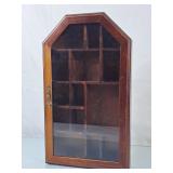 Vintage Wall Mounted Knick Knack Cabinet w/Glass
