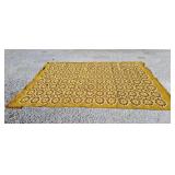 Vintage 1970s flat-weave mustard yellow and brown