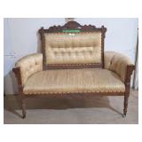 Vintage carved wood settee or parlor loveseat