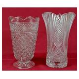 Lovely Cut Glass Vases - Tallest is 11'H
