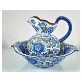 Beautiful Matte Finish Floral Pottery Pitcher &