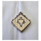 Antique Watch Fob Square Photo Locket