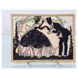 Vintage Silhouette Bubble Glass 'Courting Couple'