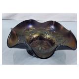 Vintage Dugan Amethyst Six Petal Carnival Glass