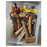 Large Tote of Vintage Hammers, Saw, File, etc.