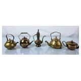 Collection of Small Brass Teapots