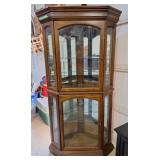 Lovely mirrored corner display cabinet