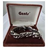 Heavy Link Bracelet signed 925  65.2 grams