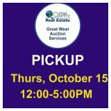 Pickup: Thursday Oct 15 12:00-5:00PM