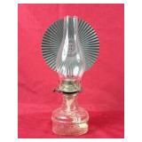 Vintage Eagle Glass Oil Lamp w/Crimped Metal