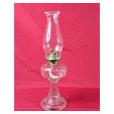 Vintage Glass Banner Oil Lamp - 18'H