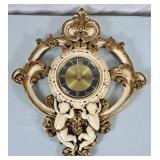 Vintage Italia Ornate Cherub Wall Clock