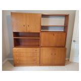 MCM Modular Teak Veneer wall unit