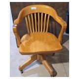 Vintage wooden swivel banker's or lawyer's office