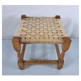 Wood Stool w/Woven Seat - 11.5'H