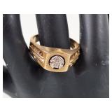 Stunning 10K ring with tested diamond. Size 11