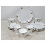 Art Deco Service for 3 Made in England Hand