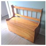 Wood Storage Bench - 34"Lx15"Dx24"H