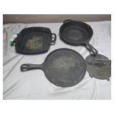 Cast Iron Pans & Bacon Press