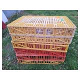3 chicken crates 1 has damage bottom corner