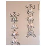 Assortment of Vintage Tea Cups w/Metal Wall Racks
