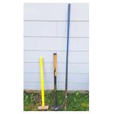 Sledgehammer, pry bar, & axe