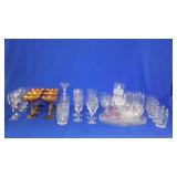 Various Crystal And Brass Cups