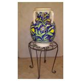 Blue Patterned Ceramic Vase