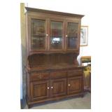 Dark  Pine 2 Pc China Cabinet
