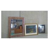Lot Of Assorted Pictures And Mirror