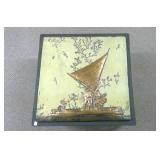 Sailing Brass Relief On Ceramic Back