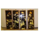 Asian Theme  4 Panel Decorative Piece