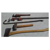 Various Tools Including Crowbar,axe , Sledge,