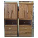 Set Of 2 Wood Cabinets