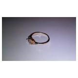 Princess 18k Rose Gold Plate White Sapphire Ring