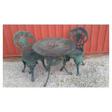 Wrought Iron Table And 2 Chairs