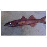 Carved Wood Fish 34x9