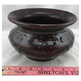 Old Brown Pottery Spittoon