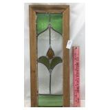 Wood Framed Old Stained Glass Window