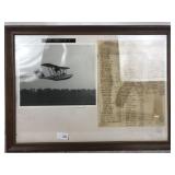 Framed Taft Airboat Picture and Document